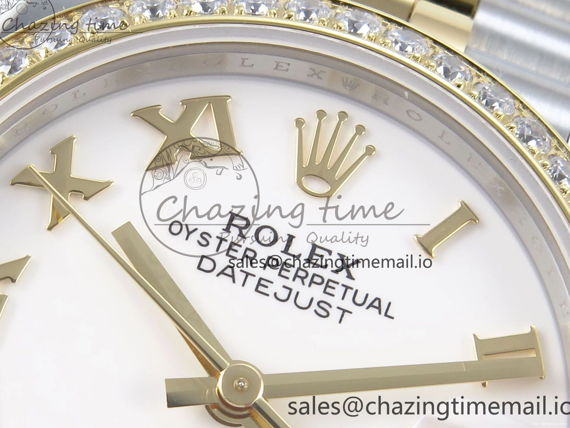 Good Copy Rolex Watches Jubilee Diamonds ETA Roman Dial 278383RBR MoistureWicking ARF SS Bracelet 904L DateJust Best 31 1:1 Bezel on White Edition Steel 407 YG 0108